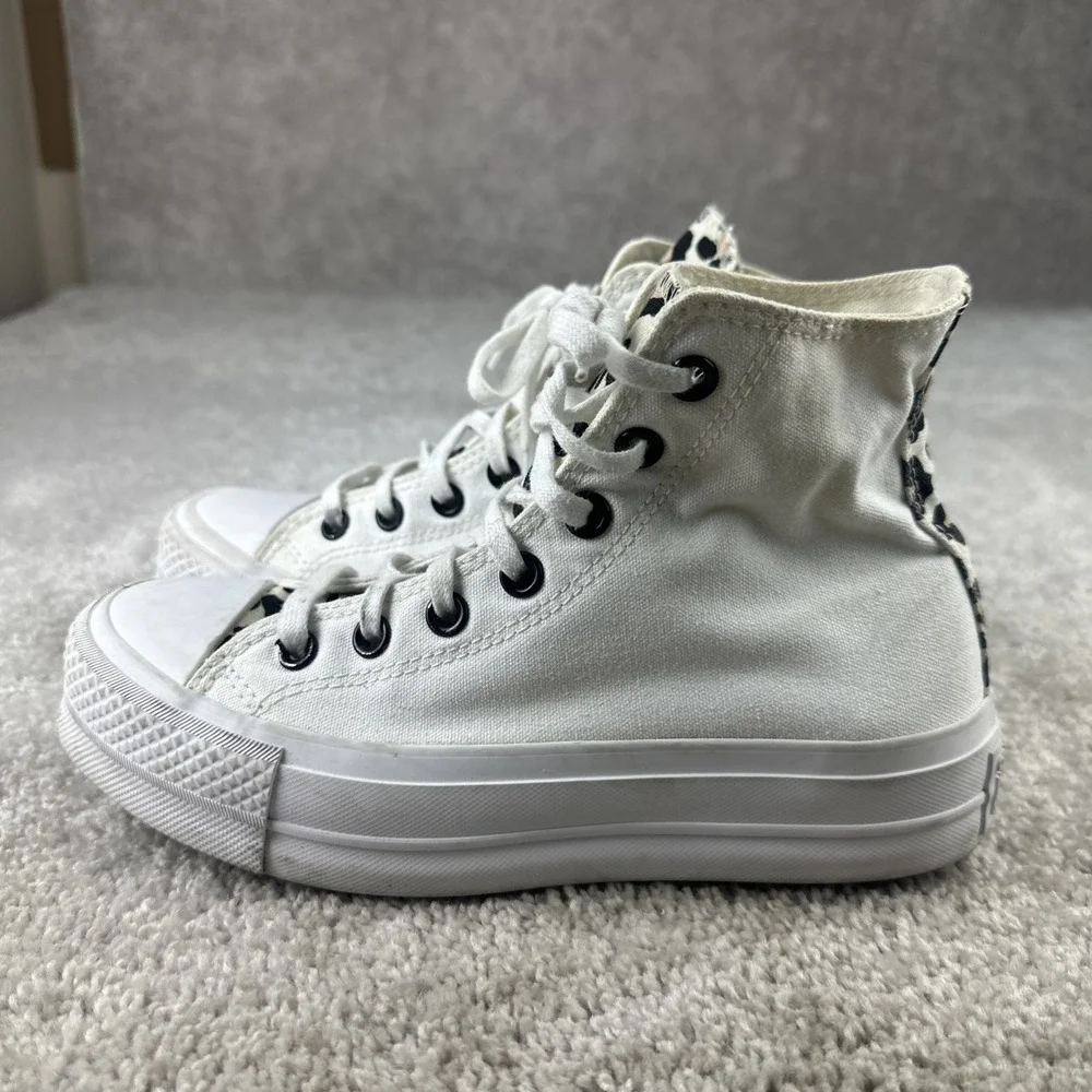 Converse Chuck Taylor All Star Lift High Top White Leopard Size 6‎ Platform